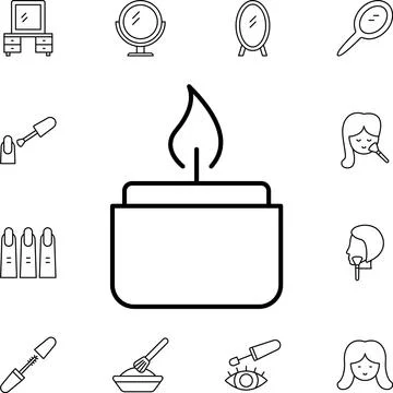 Candle flat vector icon in beauty pack Stockillustratie