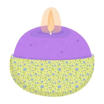 Candle in flower holder Stock Illustration