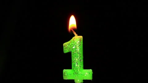 Candle in the form of one Stock Footage 49063587