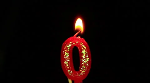 Candle in the form of zero Stock Footage 49063616