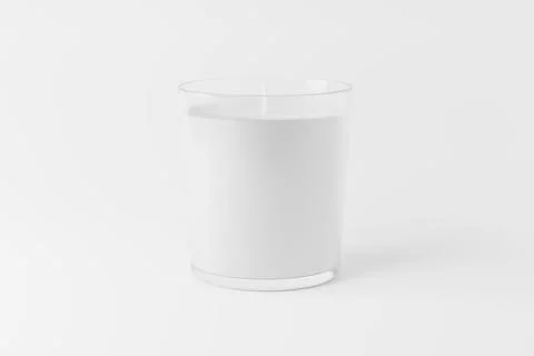 Candle Glass With Box Packaging 3D Rendering White Blank Mockup Stock Illustration