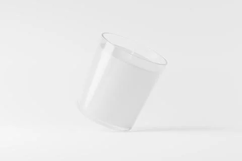 Candle Glass With Box Packaging 3D Rendering White Blank Mockup Stock Illustration
