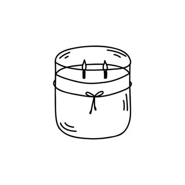 Candle in glass container Stock Illustration
