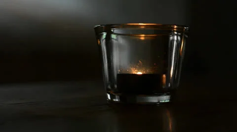 Candle in glass Stock Footage 27173213