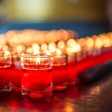 Candle in glass Stock Photos