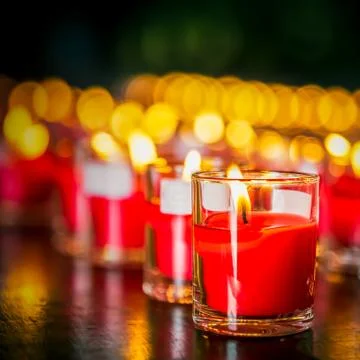 Candle in glass Stock Photos