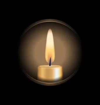 Candle glowes in hole Illustrazione stock