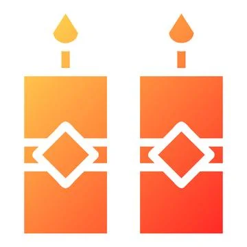 Candle gradient solid illustration vector and logo Icon new year icon perfect 스톡 일러스트