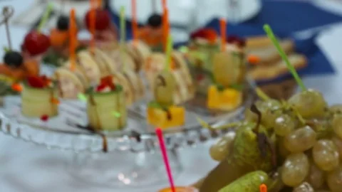 Candle grapes appetizer Stock Footage 83966985