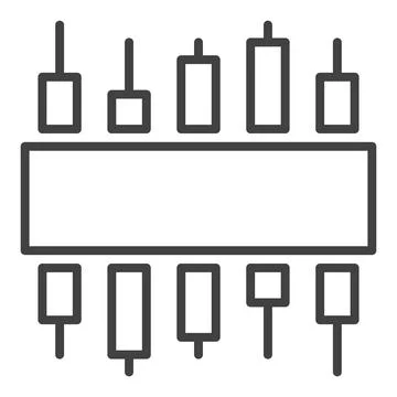 Candle Graph vector Candlestick Chart with square inside thin line icon or .. イラスト素材