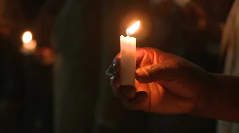 Candle in hand Video stock 11469991