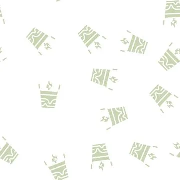 Candle handiwork glyph vector seamless pattern Stock Illustration