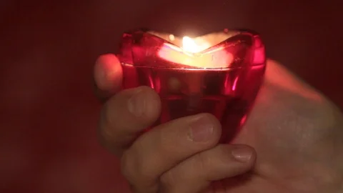 Candle heart Stock Footage 97694085