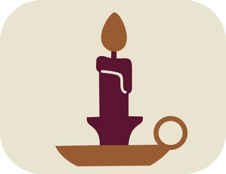 Candle Holder With Burning Flame Illustration Stock Illustration