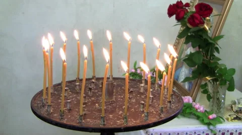 Candle holder with candles Video stock 46914213