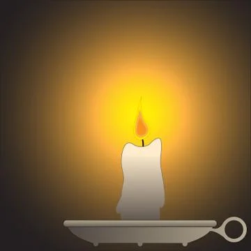 Candle On Holder Stock Illustration