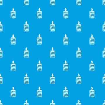 Candle holiday pattern seamless blue 스톡 일러스트