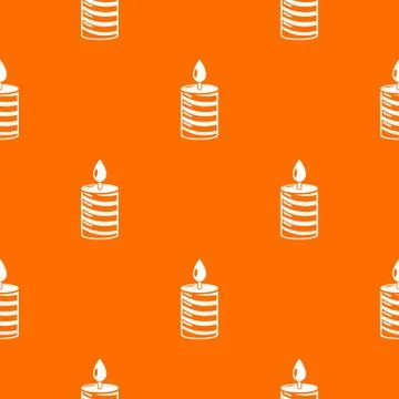 Candle holiday pattern vector orange イラスト素材