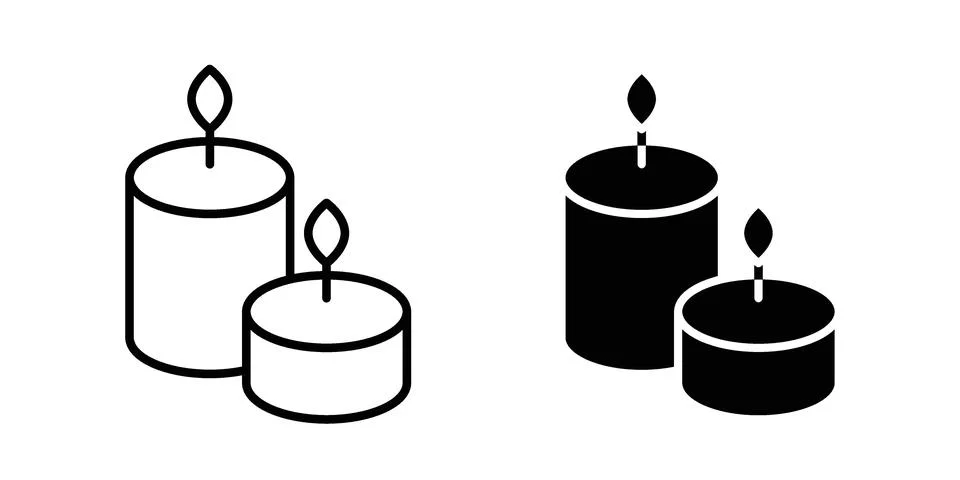 Candle icon black vector isolated on white Stock Illustration