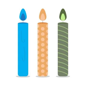 Candle icon. Candle Vector isolated. Vector set of candles Stock Illustration