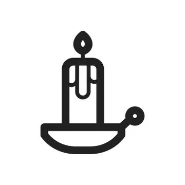 Candle icon design with white background. outline design style. vector illustrat Stock Illustration