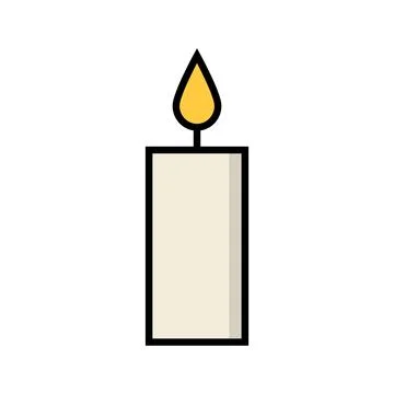 Candle icon with fire burning. Vector. Illustrazione stock