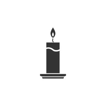 Candle icon flat Stock Illustration