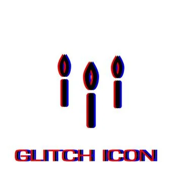 Candle icon flat Stock Illustration