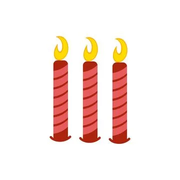 Candle icon. Flat illustration of candle icon for web design. Stock Illustration