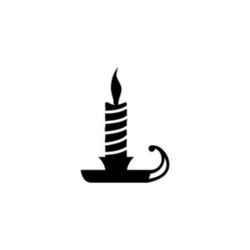 Candle Icon In Flat Style Vector For Apps, UI, Websites. Black Icon Vector Stock Illustration
