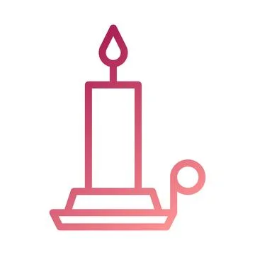 Candle icon gradient red white easter illustration Stock Illustration