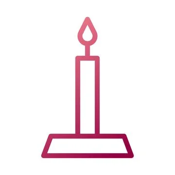 Candle icon gradient white red colour easter symbol illustration. Stock Illustration