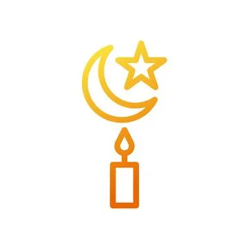 Candle icon gradient yellow orange colour ramadan symbol illustration perfect Ilustração Stock