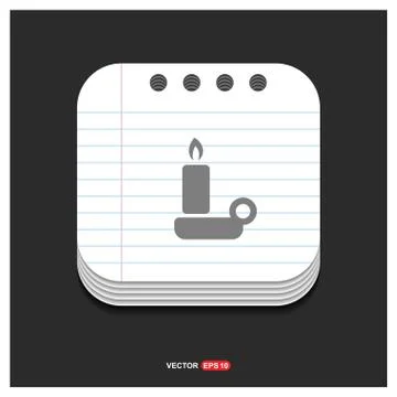 Candle Icon Gray icon on Notepad Style template Vector EPS 10 Free Icon Stockillustratie