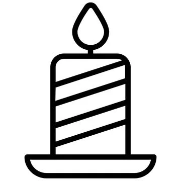 Candle icon,  line icon isolated Stock Illustration