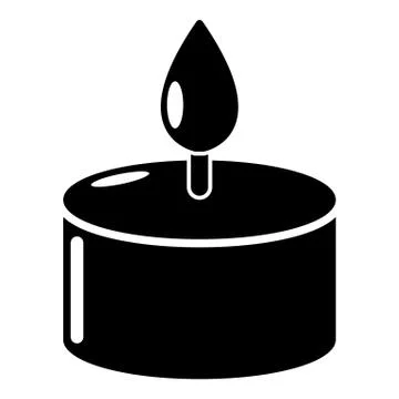 Candle icon, simple black style 스톡 일러스트