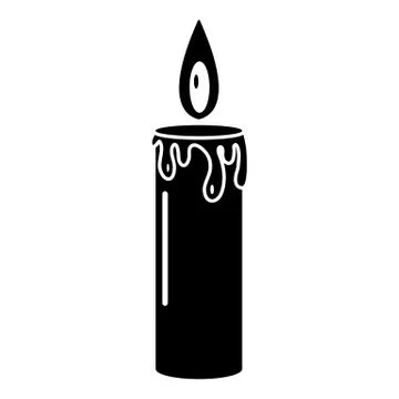 Candle icon, simple black style Stockillustratie