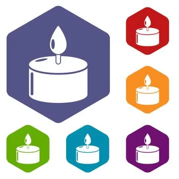 Candle icon, simple black style イラスト素材