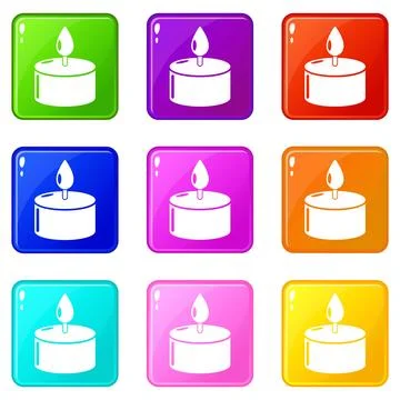 Candle icon, simple black style 스톡 일러스트