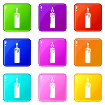 Candle icon, simple black style 스톡 일러스트