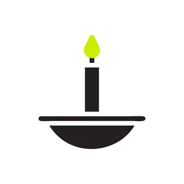 Candle icon solid black green colour ramadan symbol illustration perfect. 스톡 일러스트