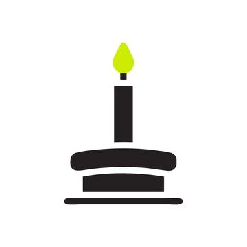 Candle icon solid black green colour ramadan symbol illustration perfect. Illustrazione stock