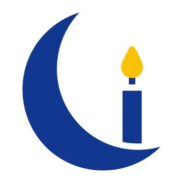 Candle icon solid blue yellow colour ramadan symbol perfect. Stock Illustration