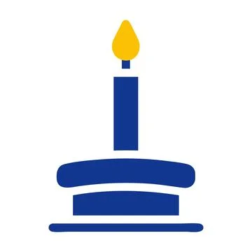 Candle icon solid blue yellow colour ramadan symbol perfect. Illustrazione stock