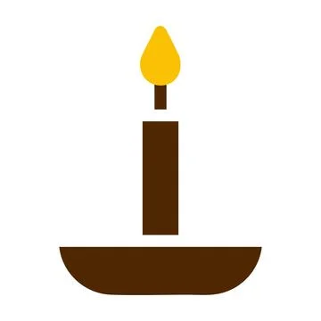 Candle icon solid brown yellow colour ramadan symbol perfect. Stockillustratie