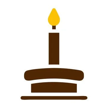 Candle icon solid brown yellow colour ramadan symbol perfect. Illustrazione stock