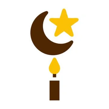 Candle icon solid brown yellow colour ramadan symbol perfect. 库存插图