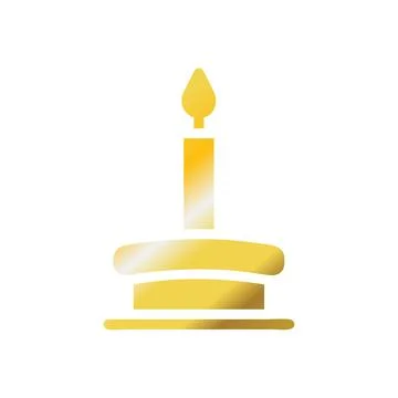 Candle icon solid gradient golden colour ramadan symbol illustration perfect. Stock Illustration