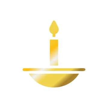 Candle icon solid gradient golden colour ramadan symbol illustration perfect. Stock Illustration