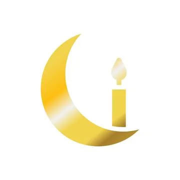 Candle icon solid gradient golden colour ramadan symbol illustration perfect. Illustrazione stock